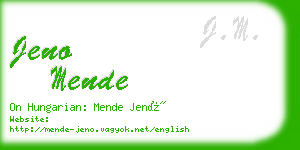 jeno mende business card